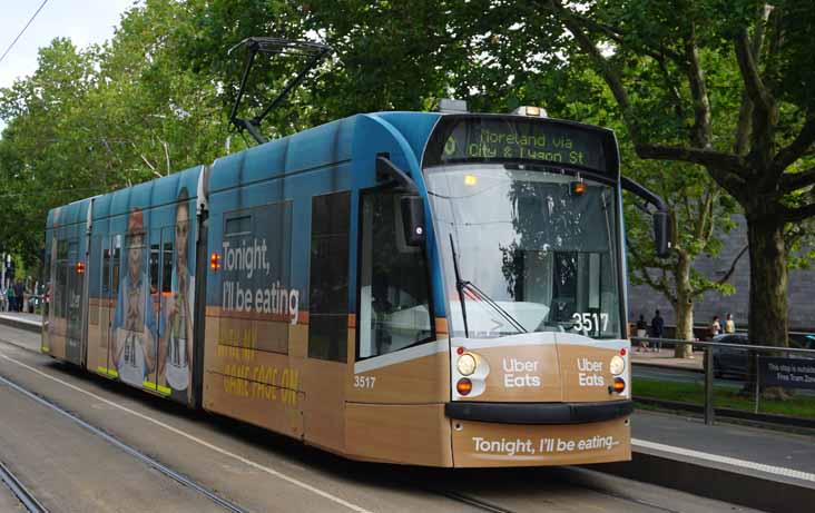 Yarra Trams Siemens Combino 3517 Uber Eats